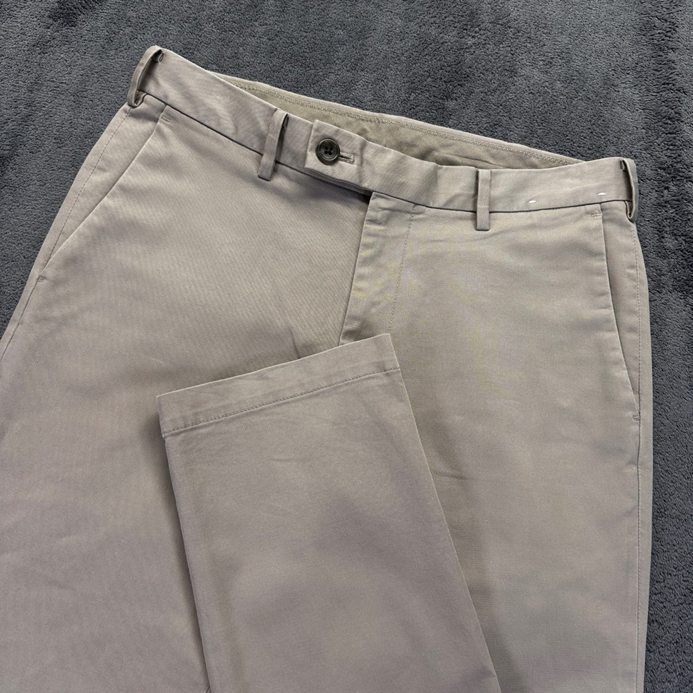 Uniqlo Stretch Chino Pants Men 30x34 Tan Khaki Slim Fit Cotton Spandex